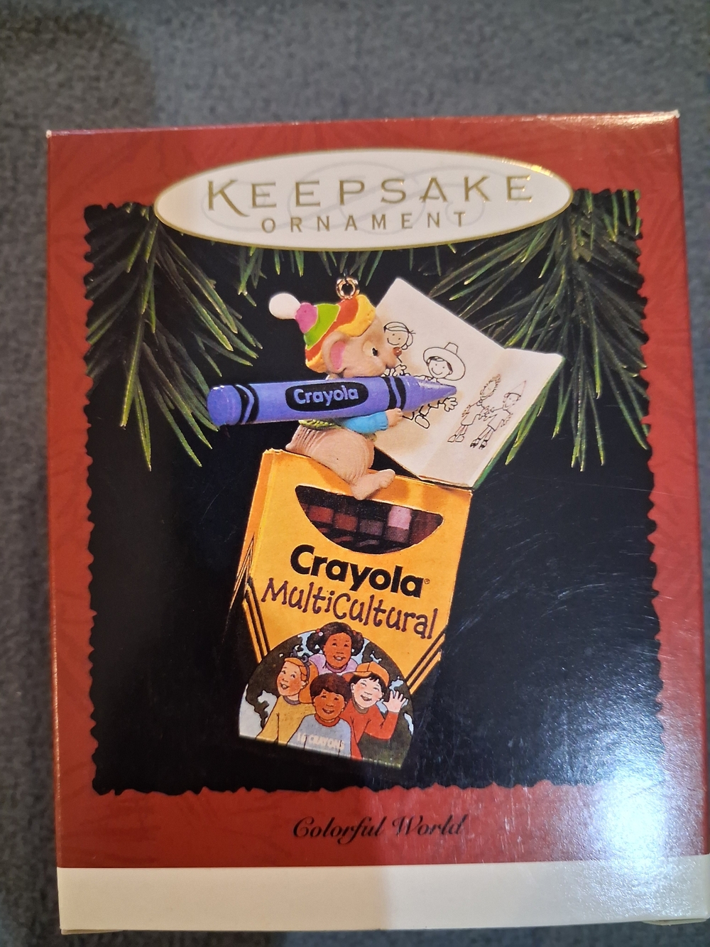 Hallmark Keepsake Ornament - Yellow and Blue Crayola Multicultural Box